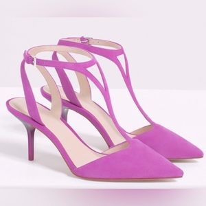 Zara leather purple heels